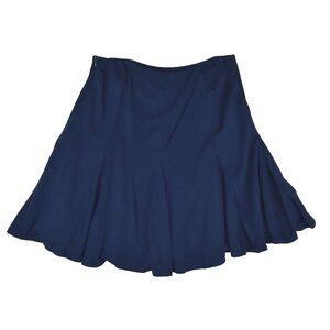 Lauren Ralph Lauren Navy Blue Flared Skirt Size 18W Rayon Blend Preppy Nautical